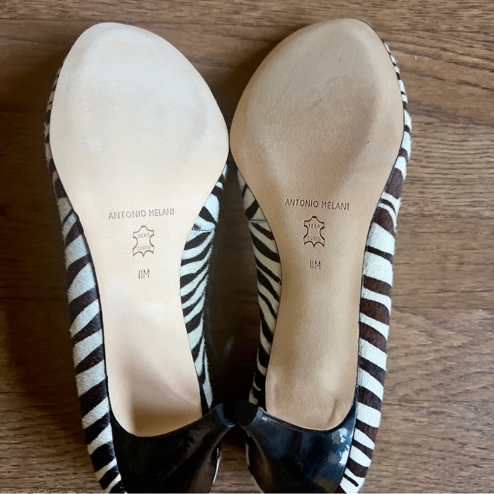 ‼️ Sold ‼️Antonio Melani Vintage Y2K Zebra Print Womens Heels - Picture 6 of 6